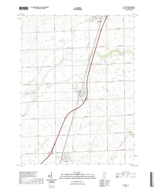 Clifton Illinois US Topo Map Image