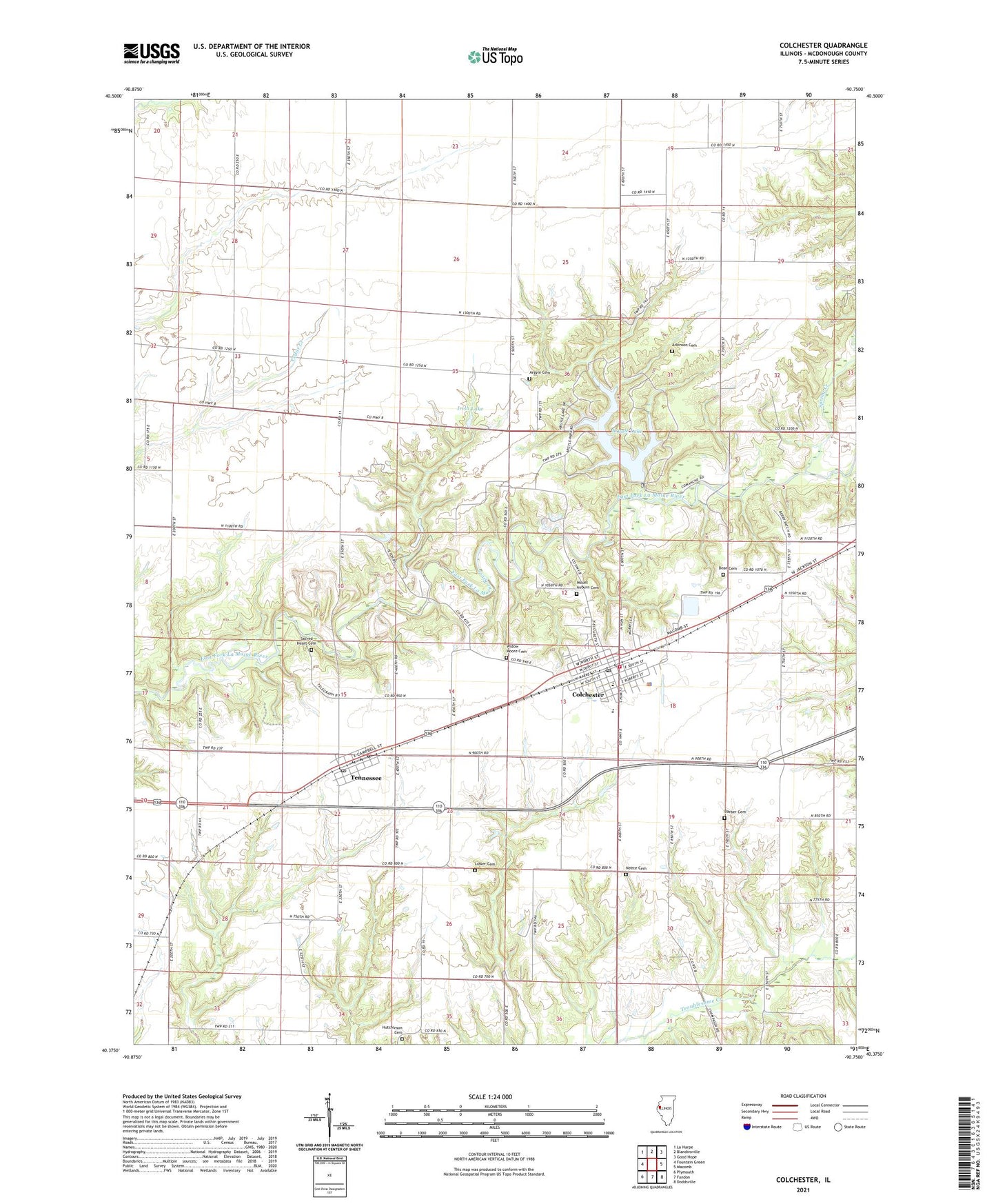 Colchester Illinois US Topo Map Image