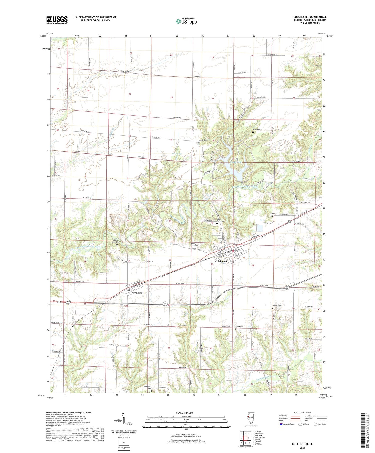 Colchester Illinois US Topo Map Image