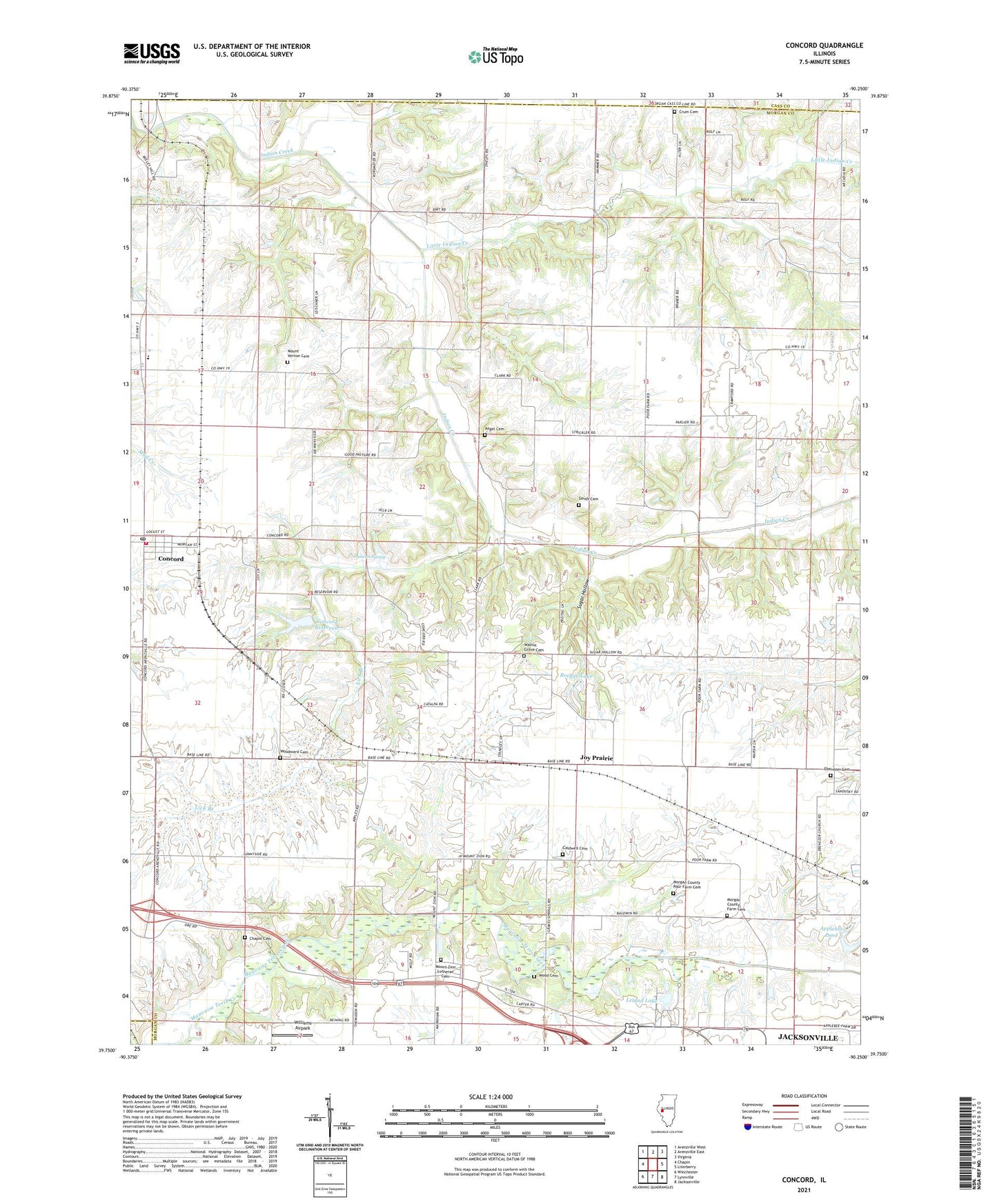 Concord Illinois US Topo Map Image