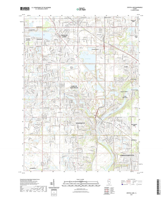 Crystal Lake Illinois US Topo Map Image