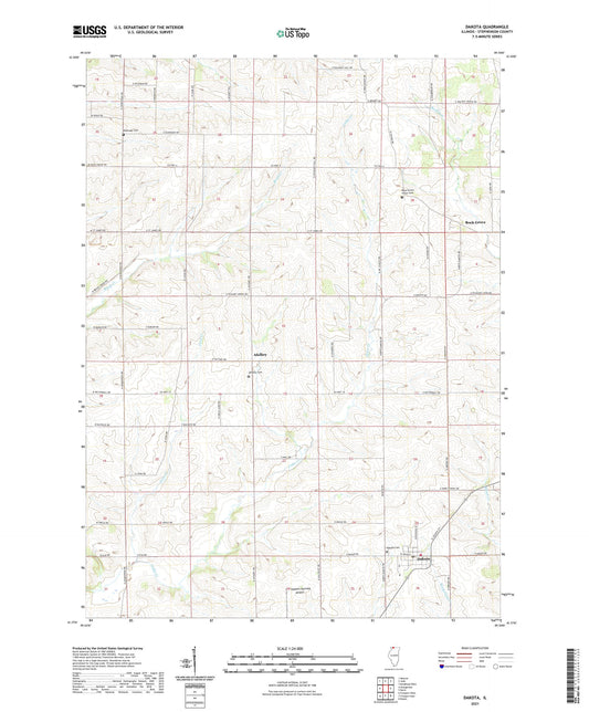 Dakota Illinois US Topo Map Image