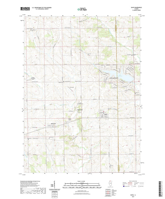 Davis Illinois US Topo Map Image