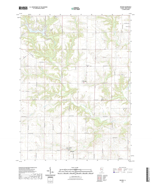 DeLong Illinois US Topo Map Image