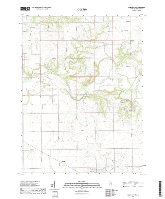 Delavan North Illinois US Topo Map Image