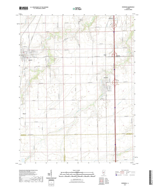 Divernon Illinois US Topo Map Image