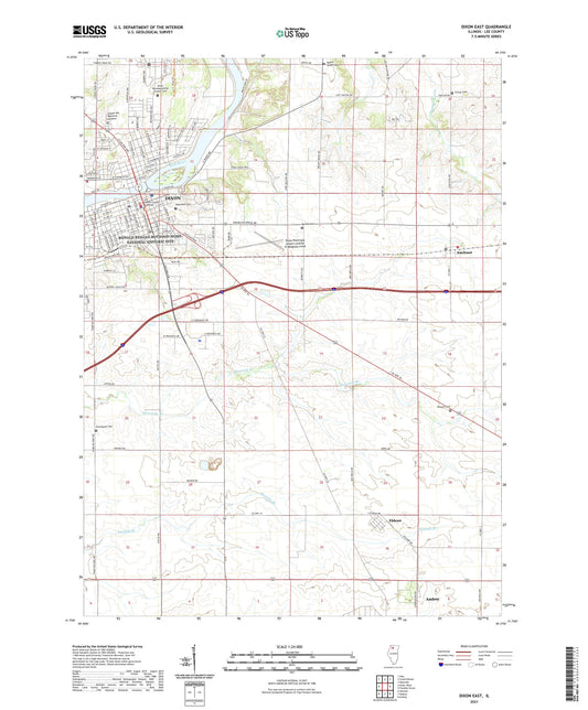 Dixon East Illinois US Topo Map Image