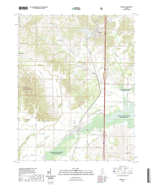 Dongola Illinois US Topo Map Image