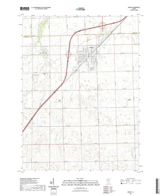 Dwight Illinois US Topo Map Image