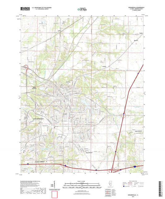 Edwardsville Illinois US Topo Map Image
