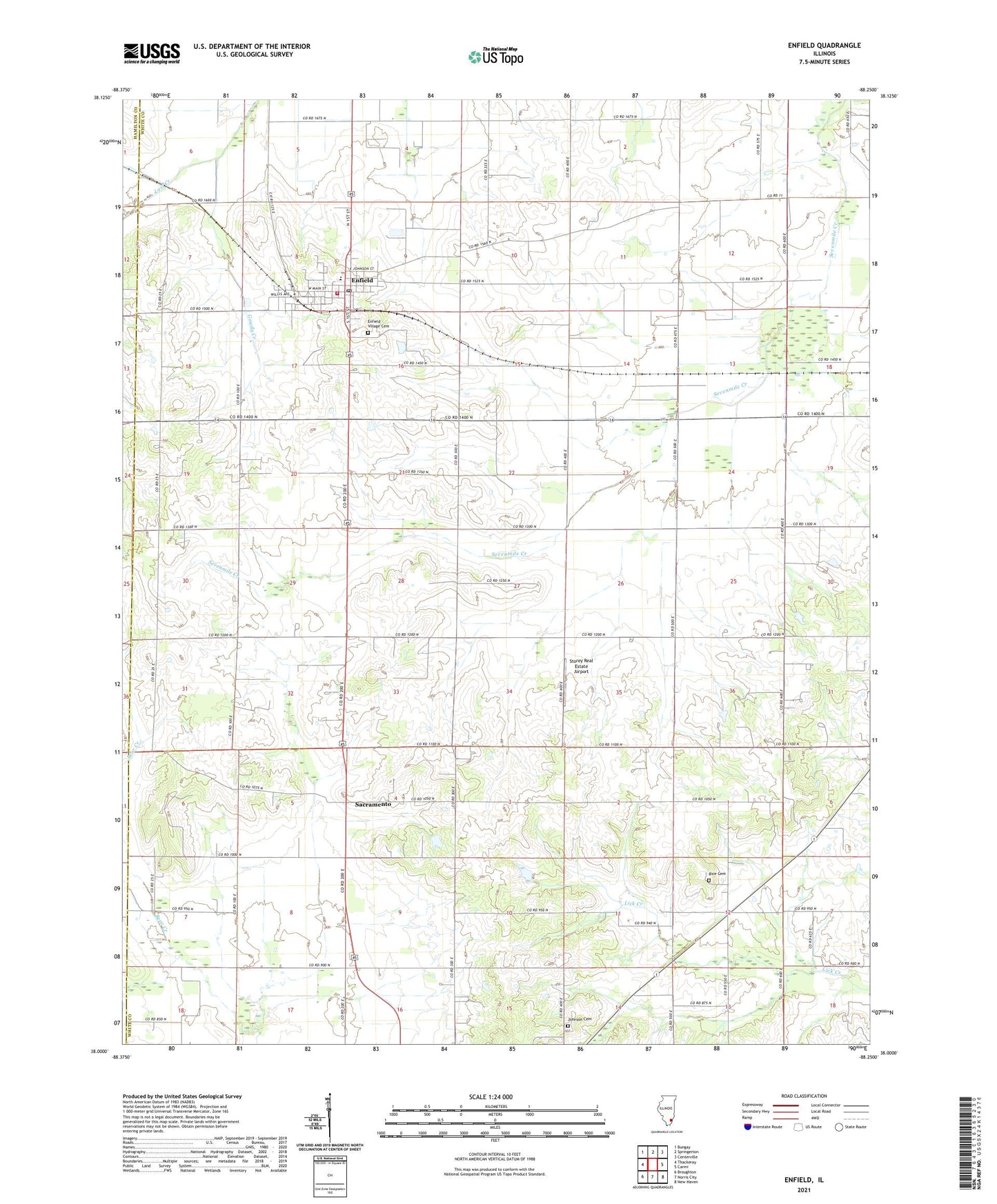 Enfield Illinois US Topo Map Image