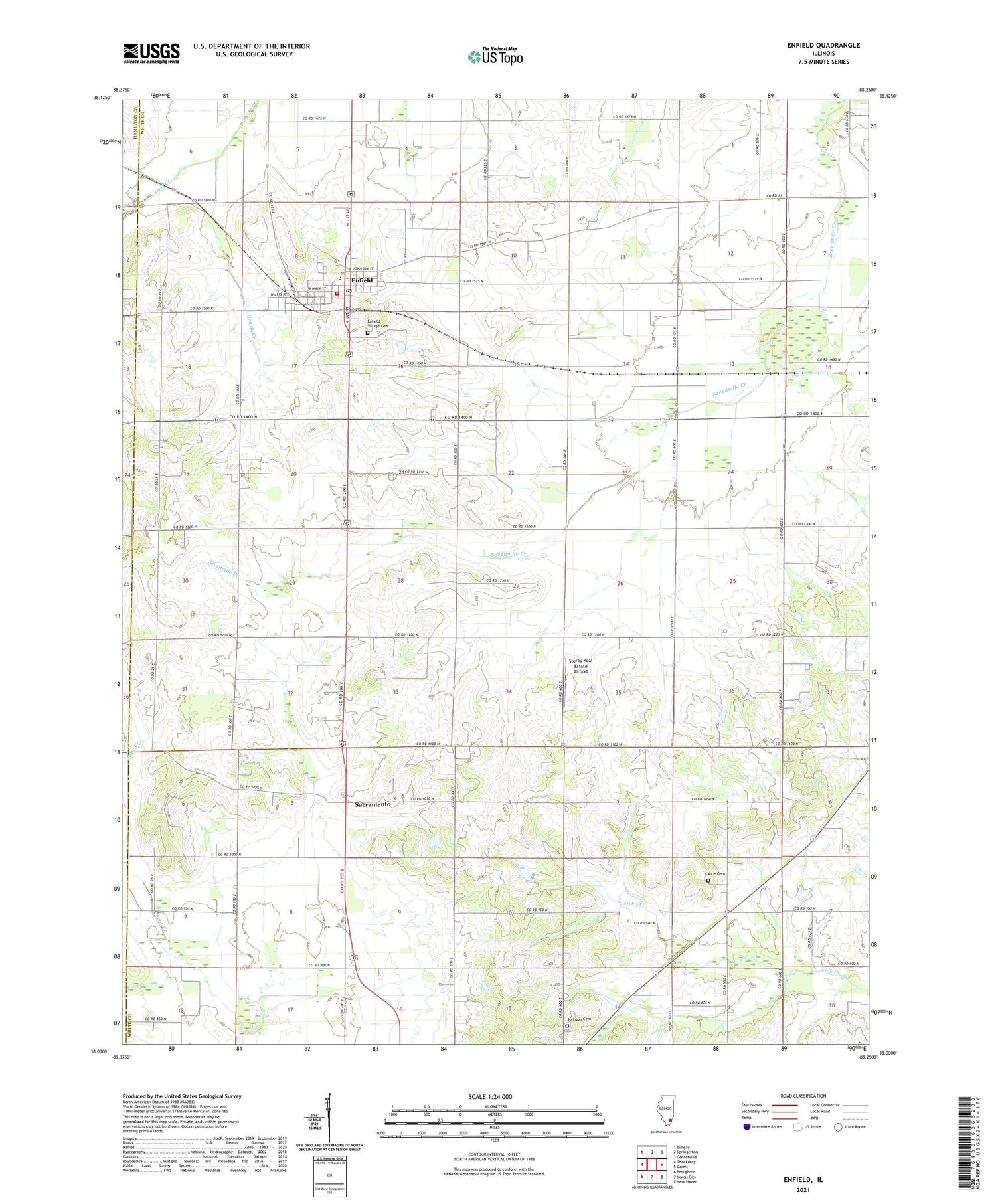 Enfield Illinois US Topo Map Image