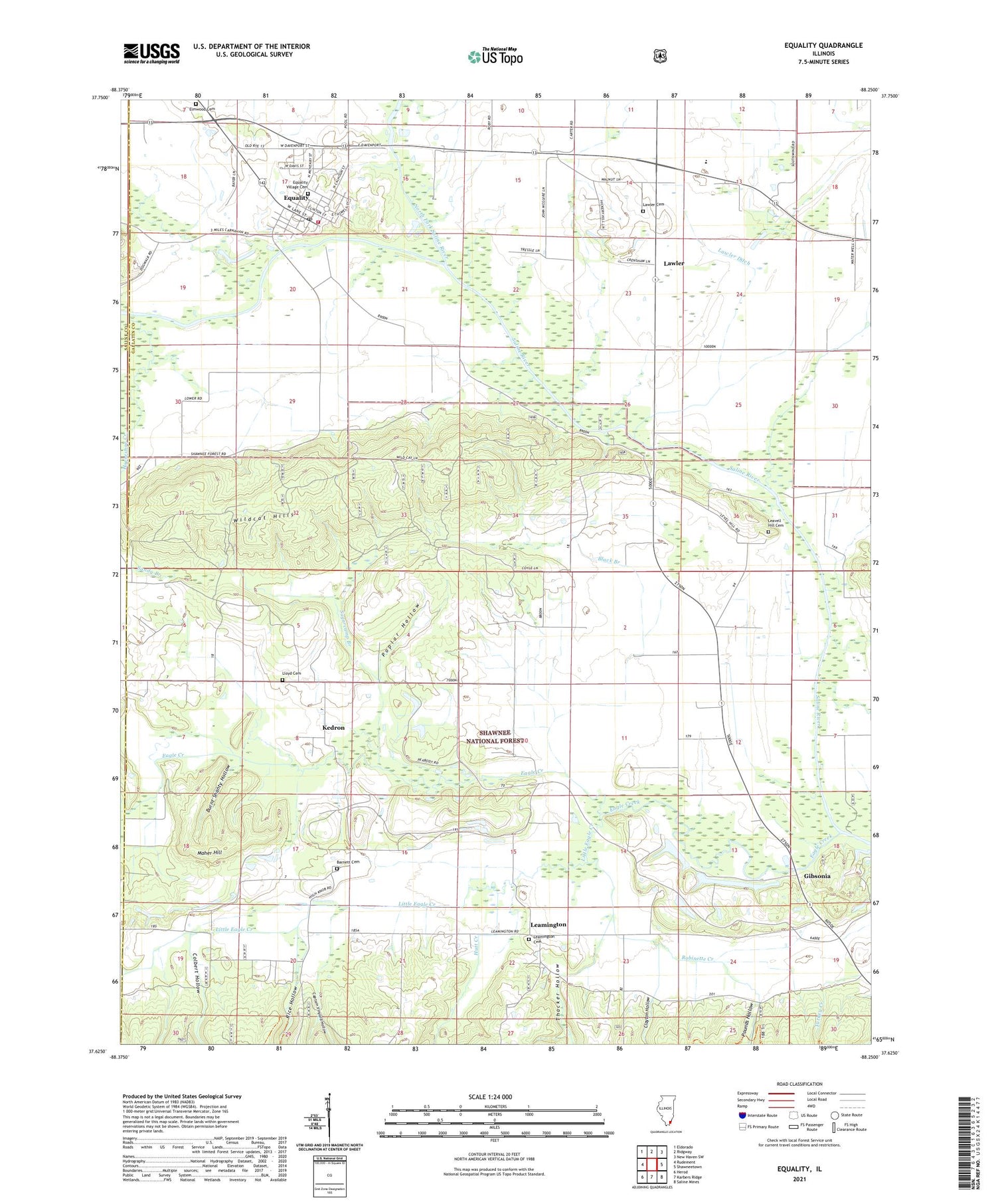 Equality Illinois US Topo Map Image