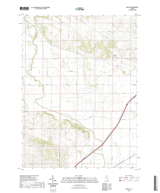 Erie NW Illinois US Topo Map Image