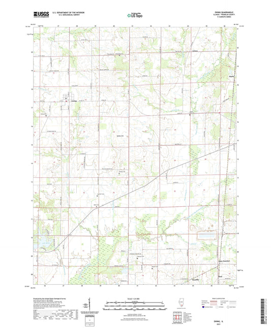Ewing Illinois US Topo Map Image
