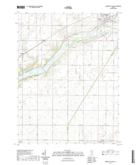Farmer City South Illinois US Topo Map Image