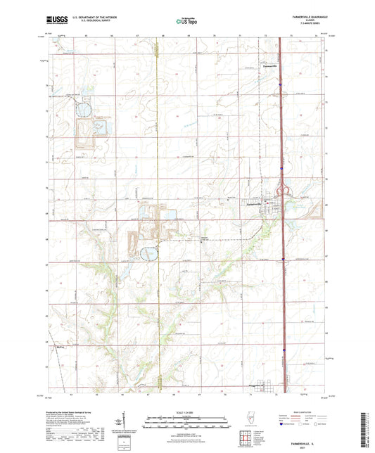 Farmersville Illinois US Topo Map Image