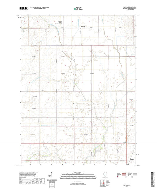 Flatville Illinois US Topo Map Image