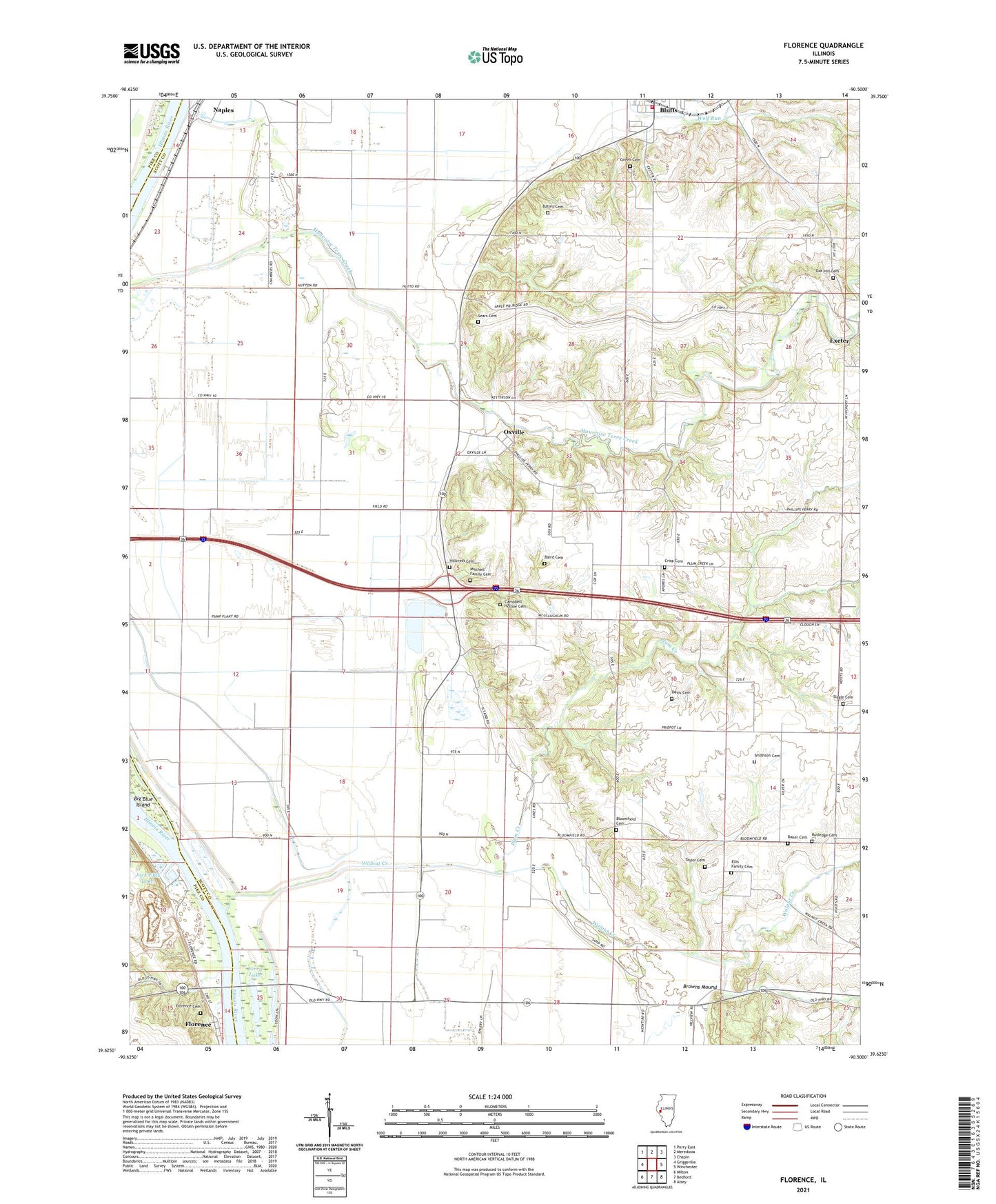 Florence Illinois US Topo Map Image
