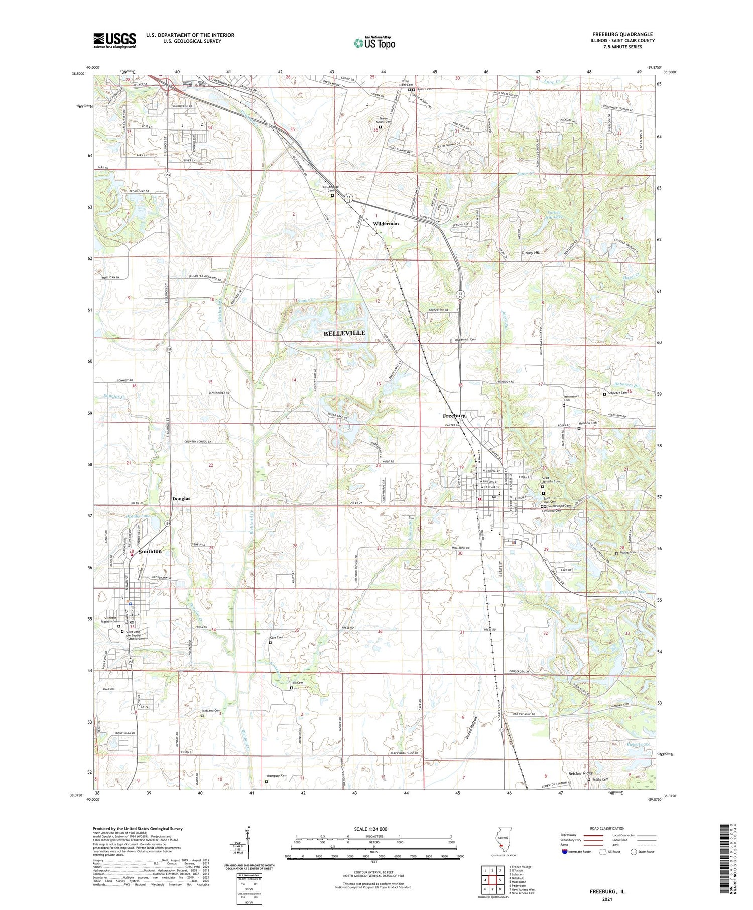 Freeburg Illinois US Topo Map Image