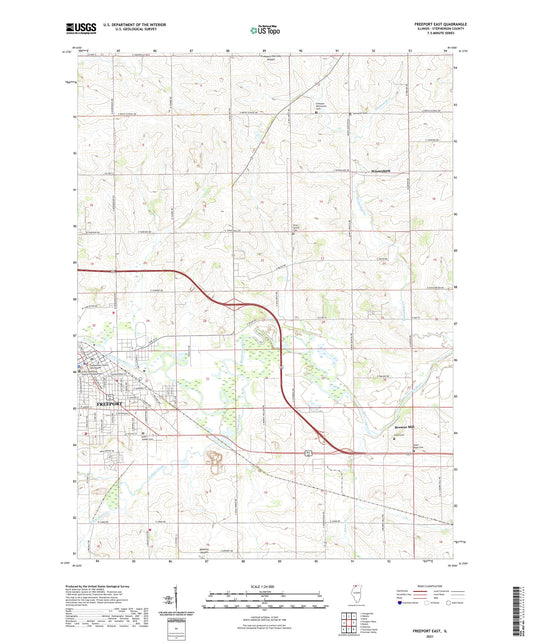 Freeport East Illinois US Topo Map Image