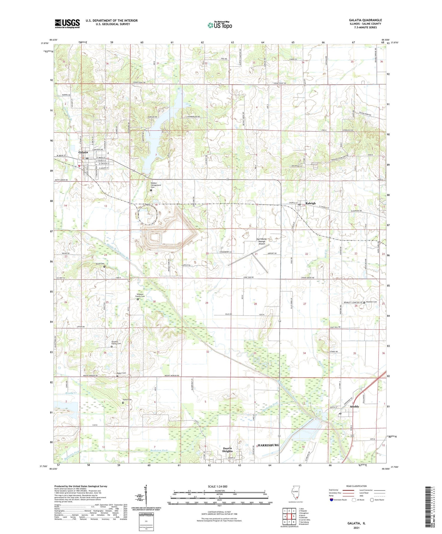 Galatia Illinois US Topo Map Image