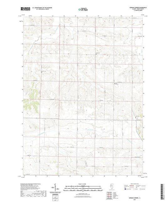 German Corner Illinois US Topo Map Image