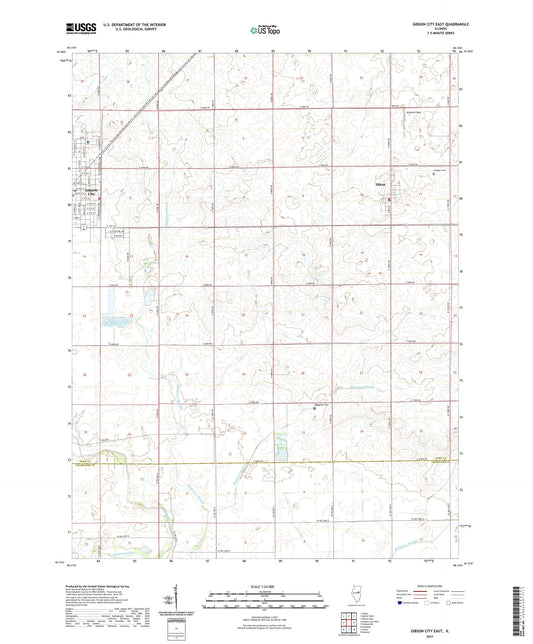 Gibson City East Illinois US Topo Map Image