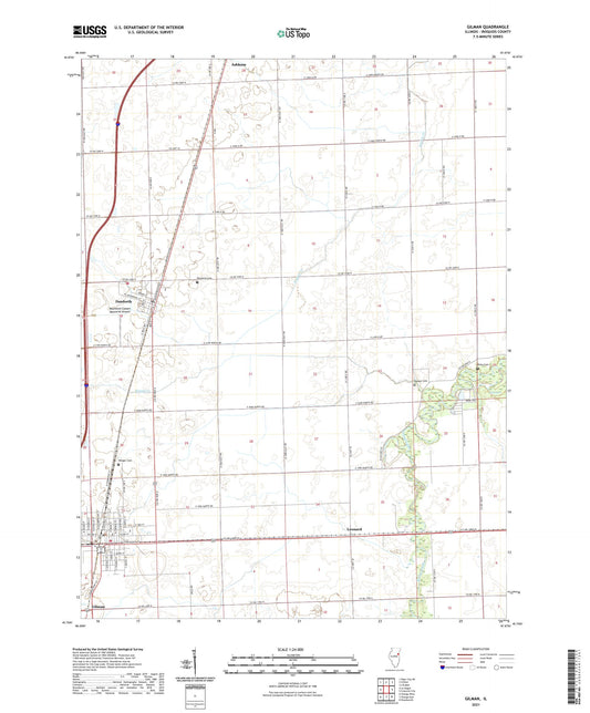 Gilman Illinois US Topo Map Image