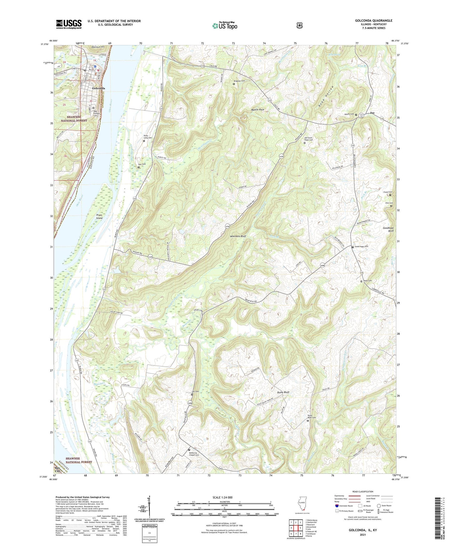Golconda Illinois US Topo Map Image