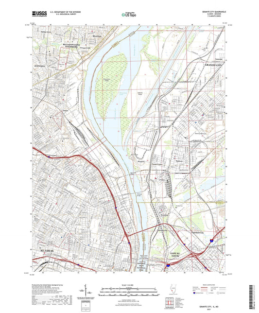 Granite City Illinois US Topo Map Image