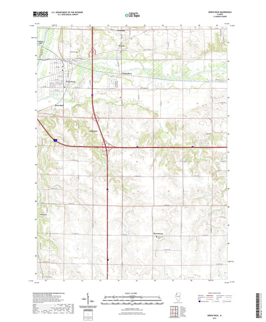 Green Rock Illinois US Topo Map Image