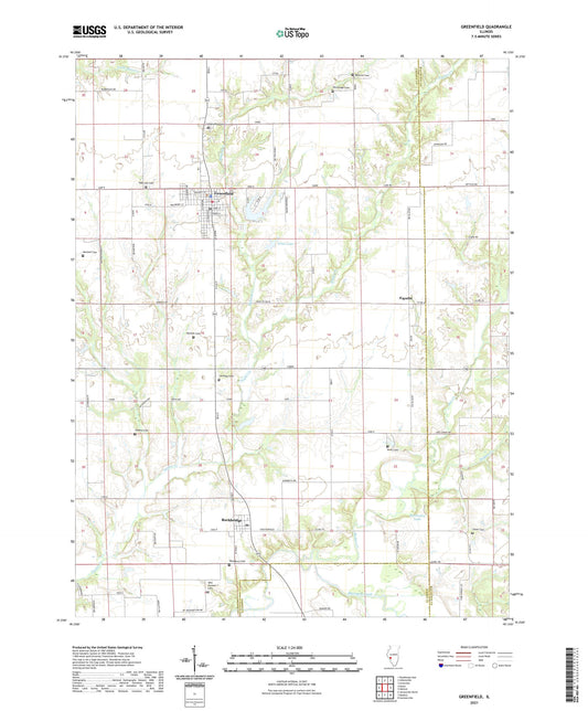 Greenfield Illinois US Topo Map Image