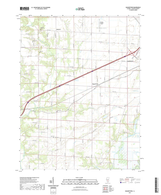 Hagarstown Illinois US Topo Map Image