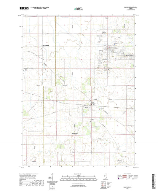 Hampshire Illinois US Topo Map Image