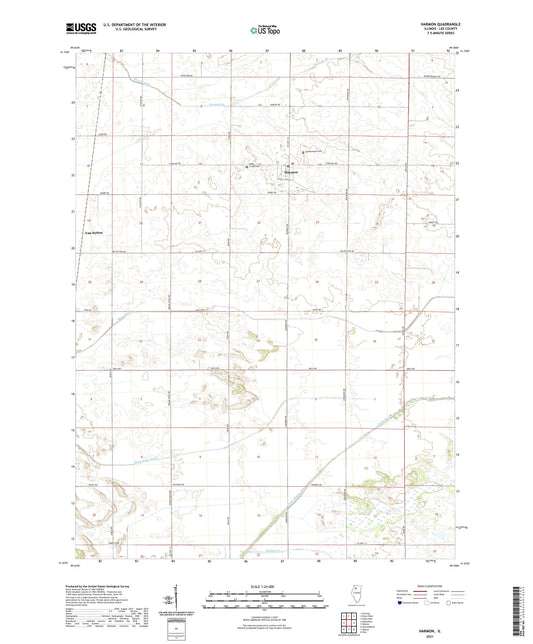 Harmon Illinois US Topo Map Image