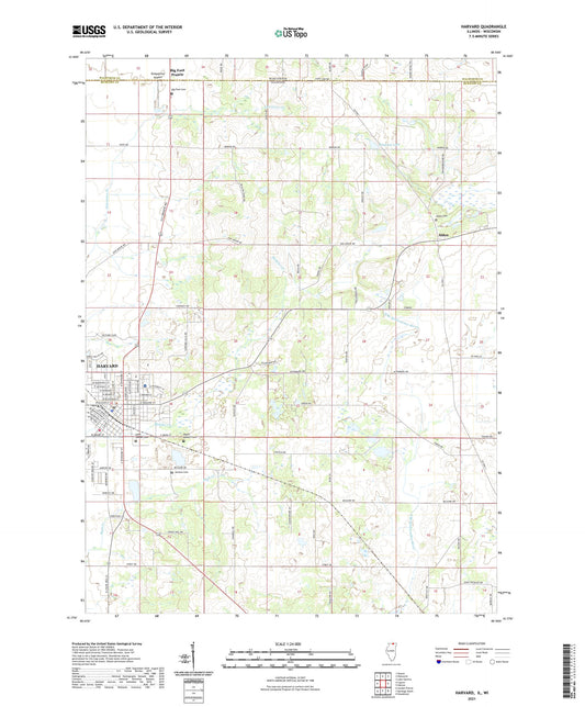 Harvard Illinois US Topo Map Image