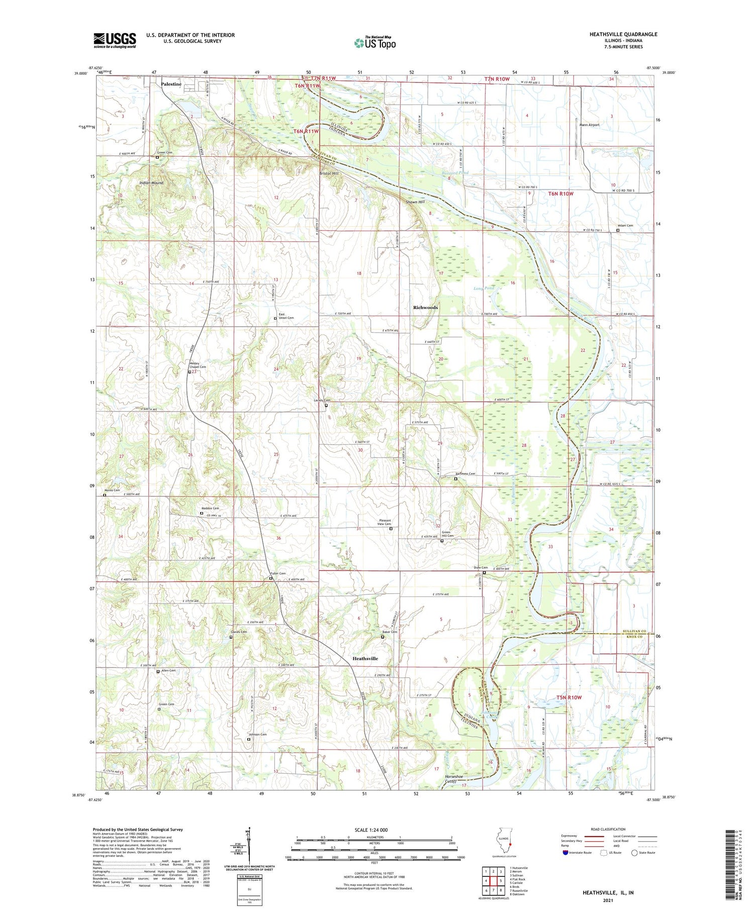 Heathsville Illinois US Topo Map Image