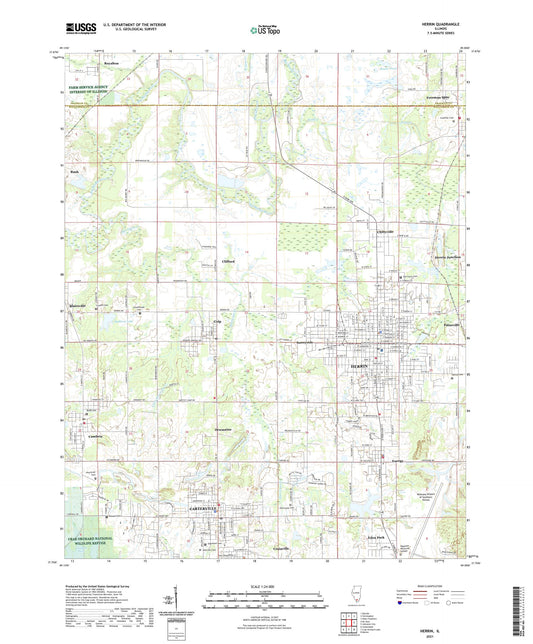 Herrin Illinois US Topo Map Image