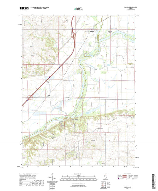 Hillsdale Illinois US Topo Map Image