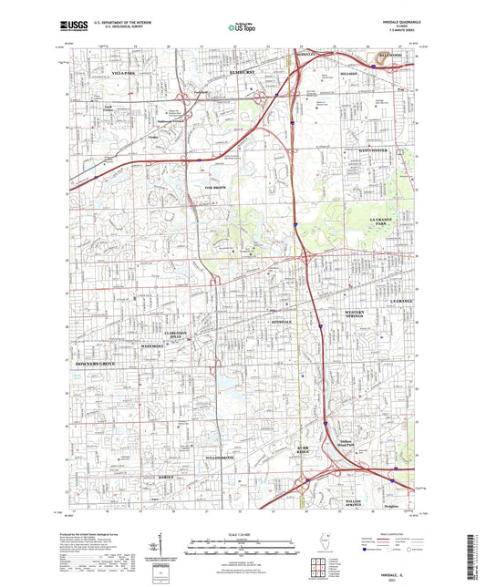 Hinsdale Illinois US Topo Map Image