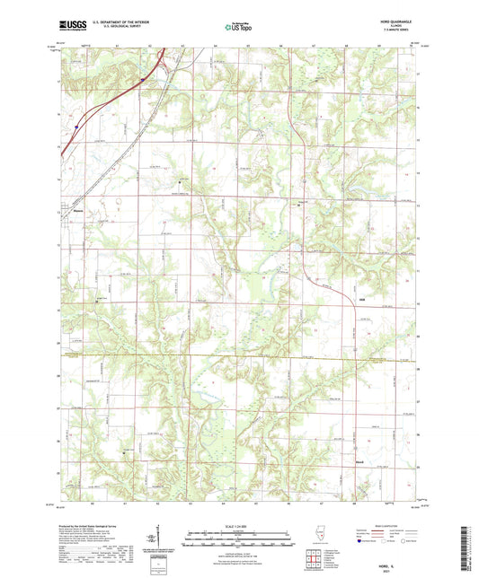 Hord Illinois US Topo Map Image