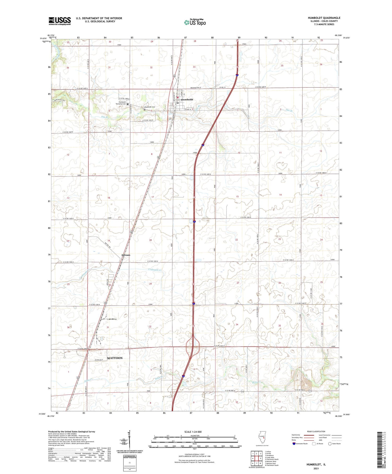 Humboldt Illinois US Topo Map Image