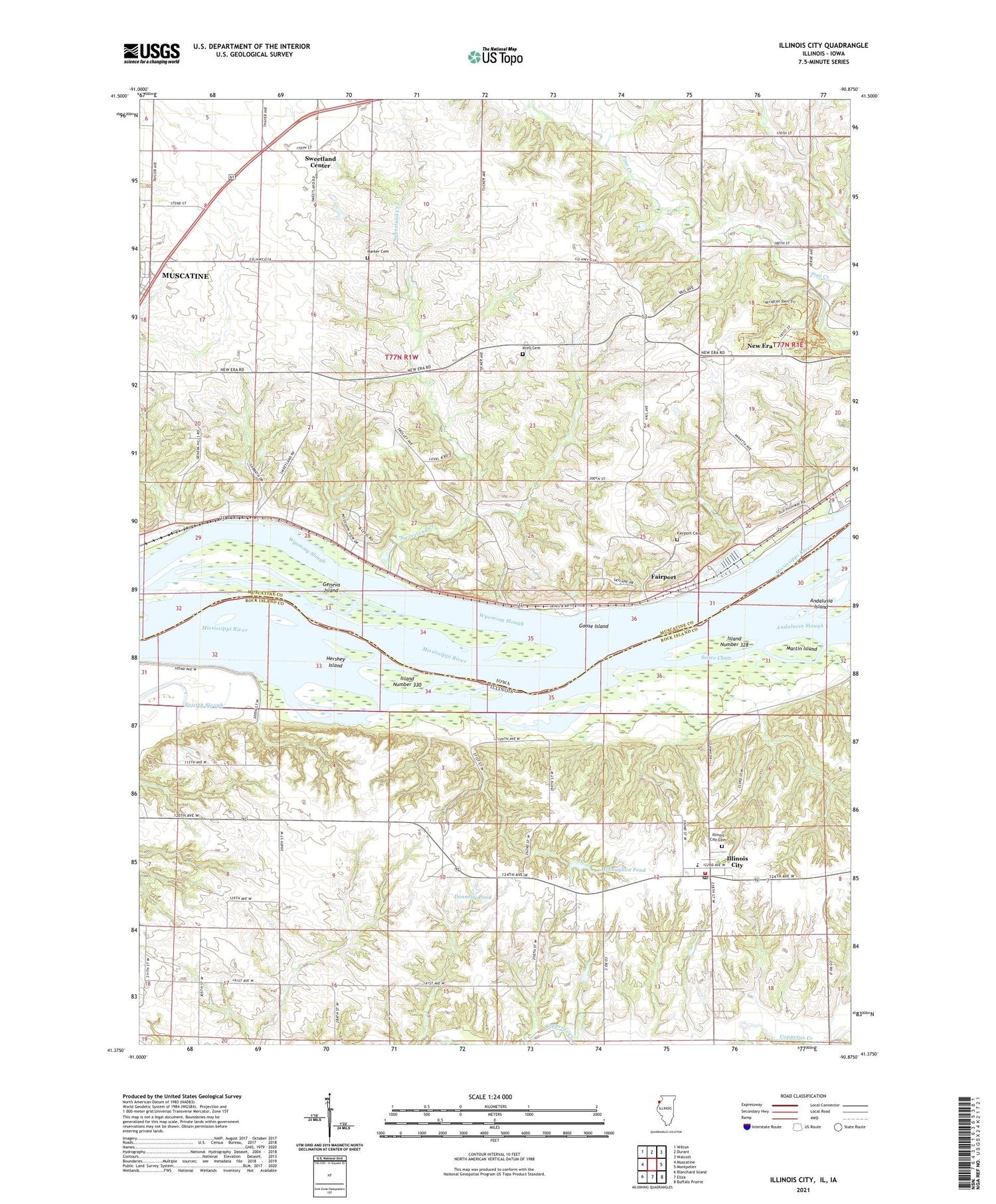 Illinois City Illinois US Topo Map Image