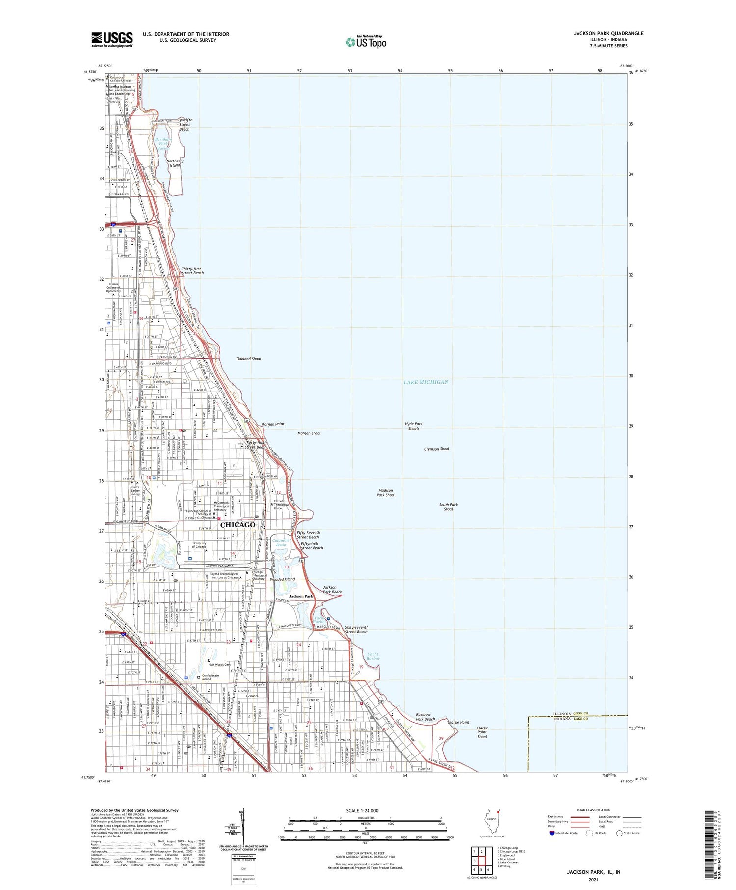 Jackson Park Illinois US Topo Map Image