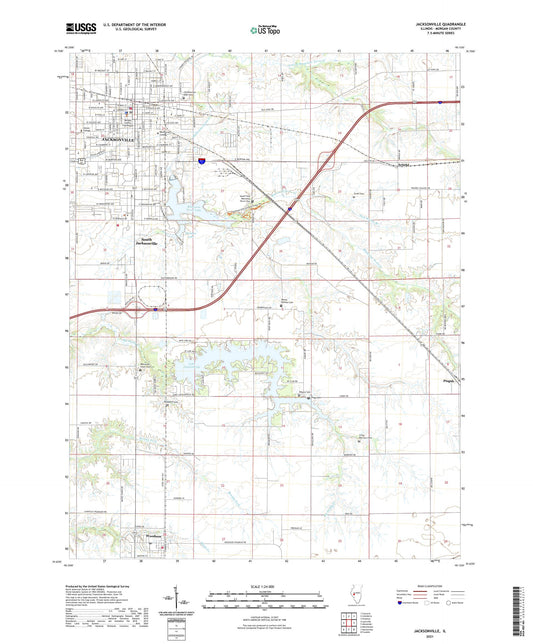 Jacksonville Illinois US Topo Map Image