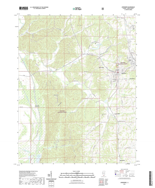 Jonesboro Illinois US Topo Map Image