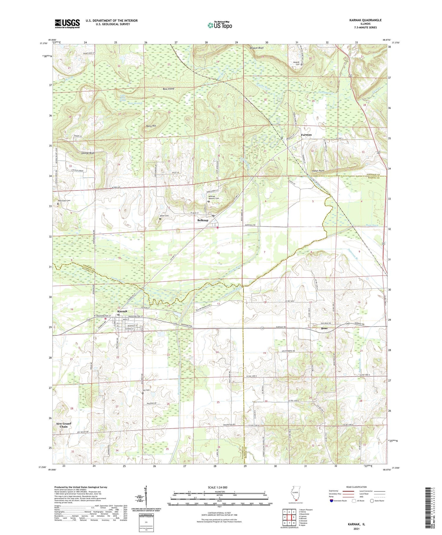 Karnak Illinois US Topo Map Image