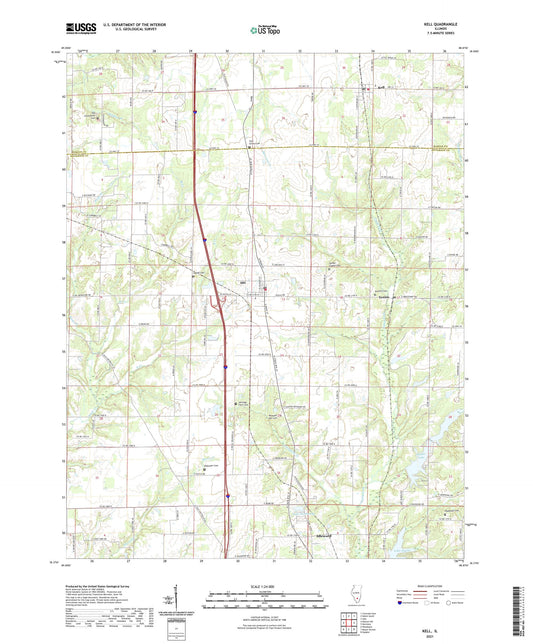Kell Illinois US Topo Map Image