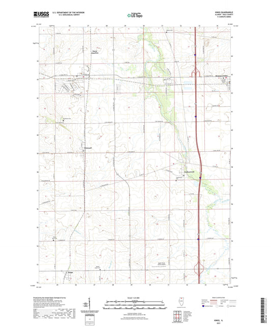Kings Illinois US Topo Map Image